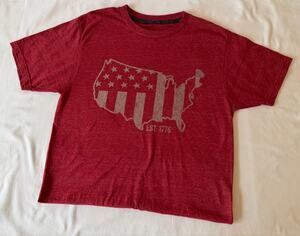 Spirit of America Heathered Red USA Shirt Sleeve T-Shirt Men’s Size Small 34/36